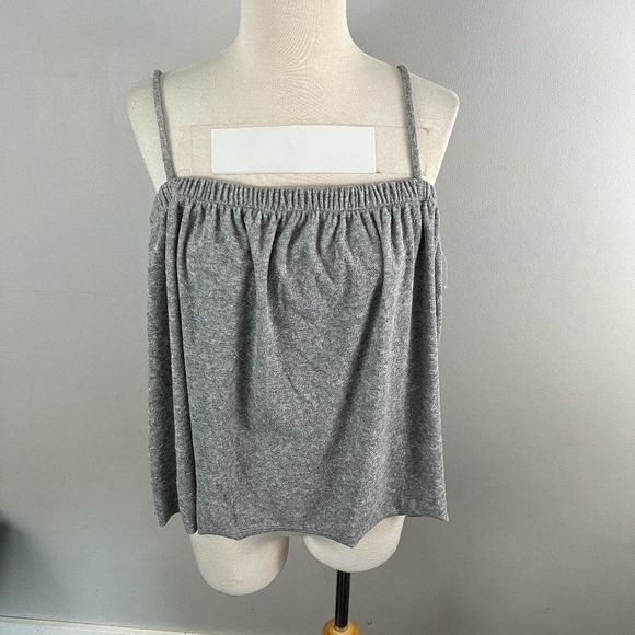 NWOT PROJECT SOCIAL T Grey Terry Cloth Tank Top (L) - Picture 2 of 8